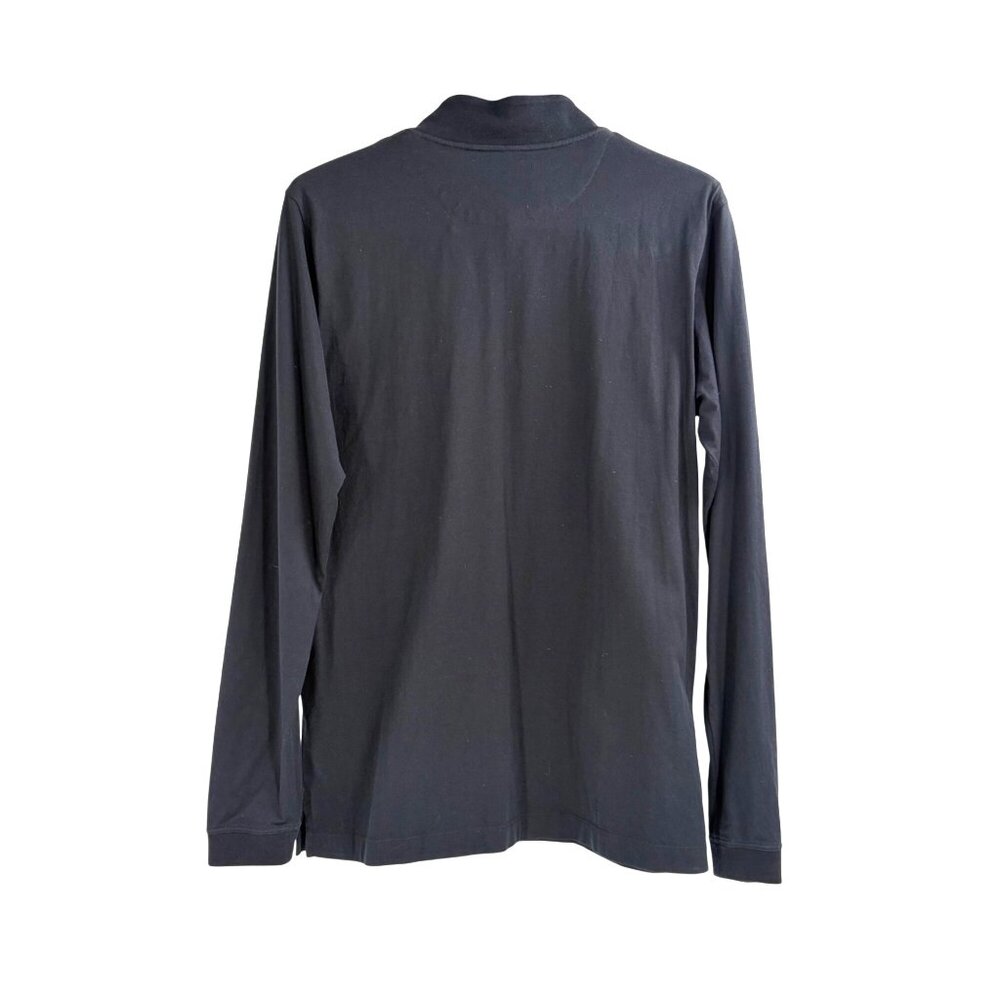 Left Coast Tee Mens Large Pima Cotton Pullover Quarter-Zip Top Black Neutral - Picture 2 of 8